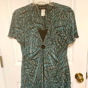 Apt. 9 Green and Black Patterned Top